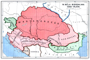 Eine Karte Ungarns aus dem 16. Jahrhundert mit Text, der das Ausmaß und die Regionen des ungarischen Reichs beschreibt.