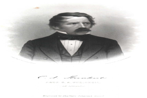 Ein Schwarz-Weiß-Zeichnung eines Mannes im Smoking, identifiziert als C.A. Steinheim, der Gründer von München, Deutschland, mit dem Text "C.A." unten.