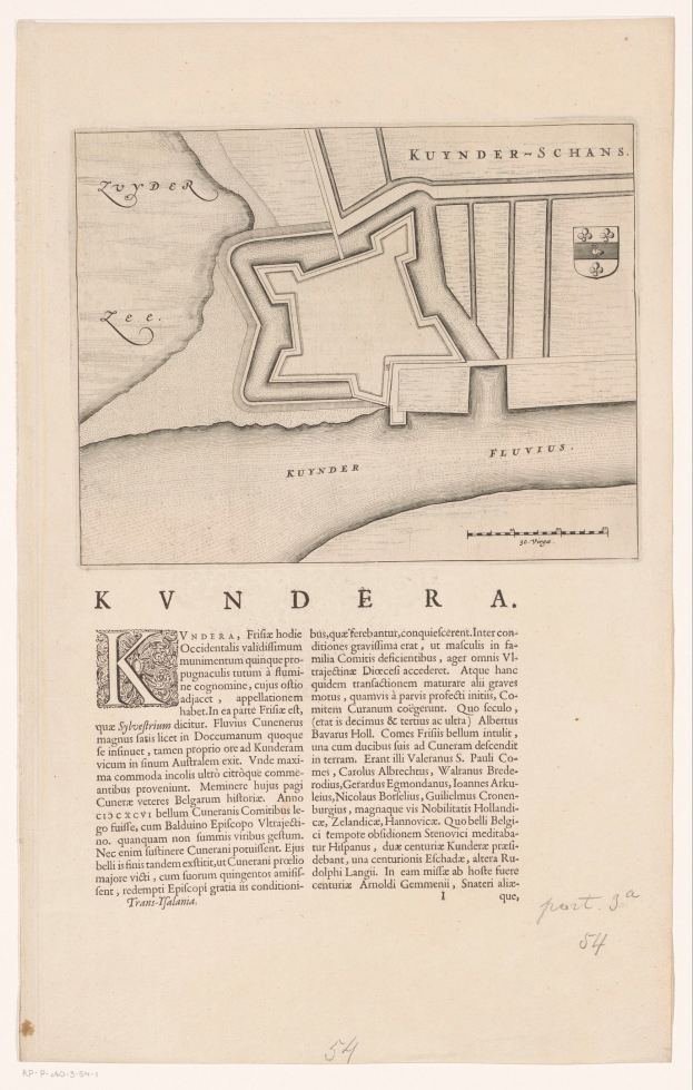 Detailierte Papierkarte von Kvindera, Deutschland, zeigt Stra√en, Gebäude und Landmarken mit handgeschriebener Text.