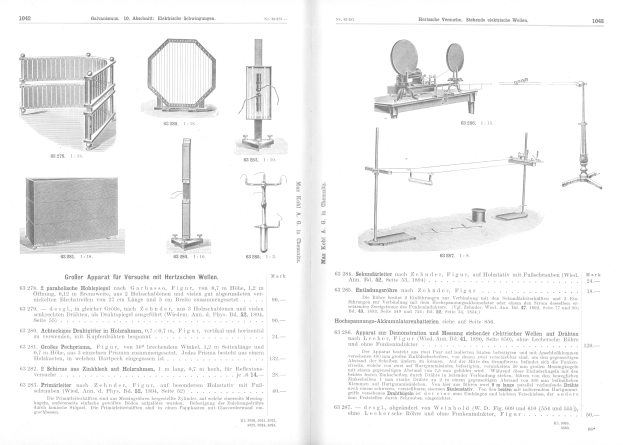 Offenes Buch mit detaillierten Illustrationen verschiedener Maschinen und begleitendem erklärendem Text.