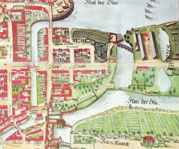 Ein detaillierter alter Stadtplan von Stuttgart, Deutschland, der Straßen, Gebäude, Sehenswürdigkeiten, Bäume, Gras, Wasser und Text enthält, der Informationen über die Bevölkerung, Geschichte und Kultur der Stadt enthält.