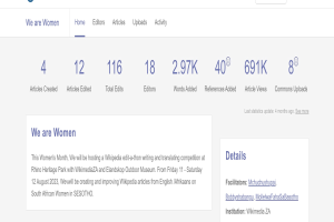 Screenshot einer Google-Suchergebnisseite für "we are women", die Text, Zahlen und eine Suchleiste anzeigt.