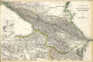 Eine alte Karte des Königreichs Iran aus dem Jahr 1856, gerahmt und zeigt die Provinzen Irans und Iraks.